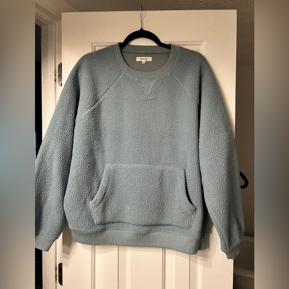 Madewell (Re)sourced Sherpa sweatshirt Sage Size M - Picture 10 of 10
